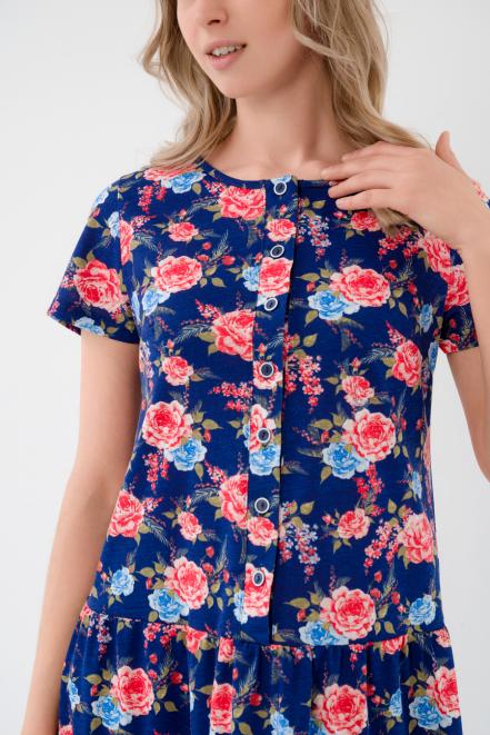 Платье женское из кулирки Кармелита красно-синий