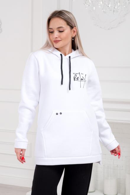 Худи из футера 3-хн Нью-Йорк белый