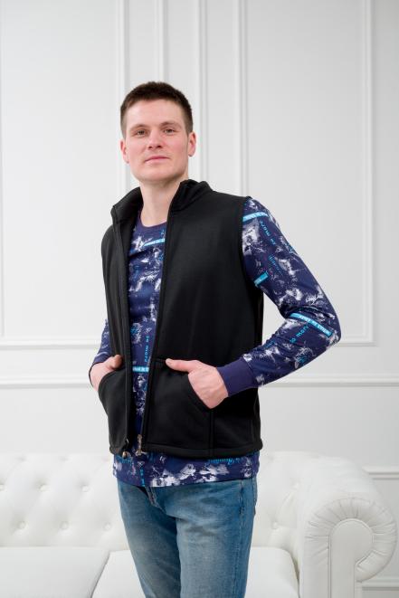 Жилет мужской из футера черный макс