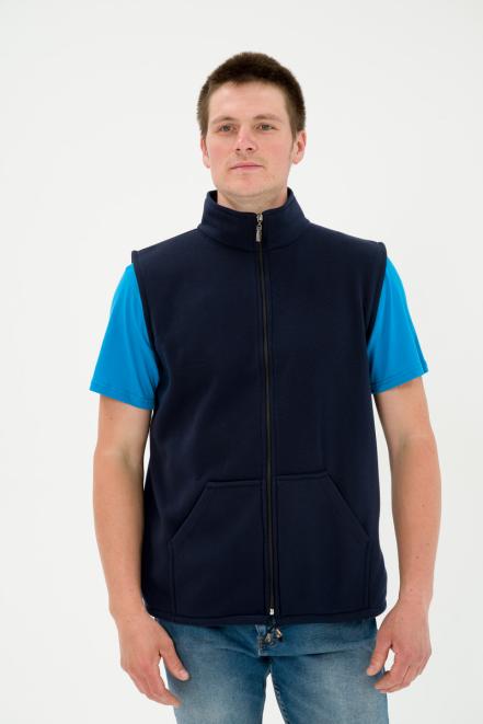Жилет мужской из футера темно-синий макс
