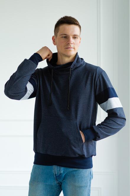 Толстовка мужская из футера Оскар индиго макси