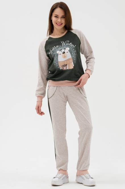 Костюм женский из футера Гамми хаки