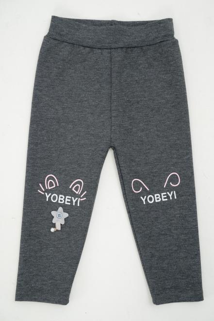 Легинсы детские из бамбука звездочка на сером