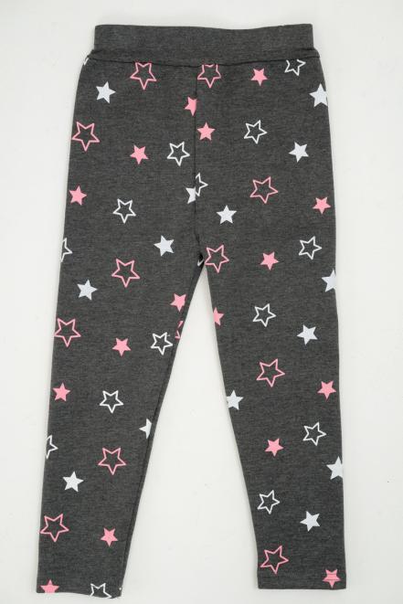 Легинсы детские из бамбука звезды серый