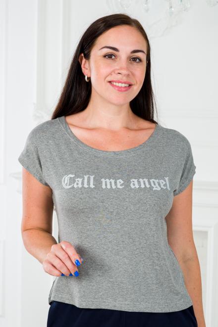 Футболка женская из вискозы Лирика серый меланж Call me angel Футболка женская из вискозы Лирика серый меланж Call me angel