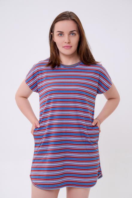 Туника женская Социал полоса терракот Туника женская Социал полоса терракот