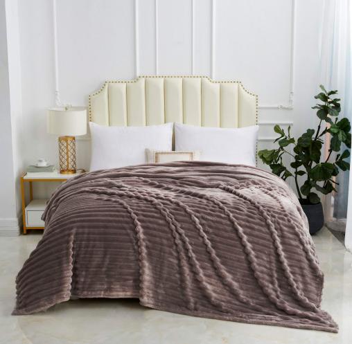 Плед из велсофта капучино