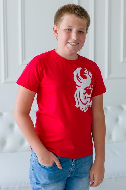 Футболка детская из кулирки Россия красный