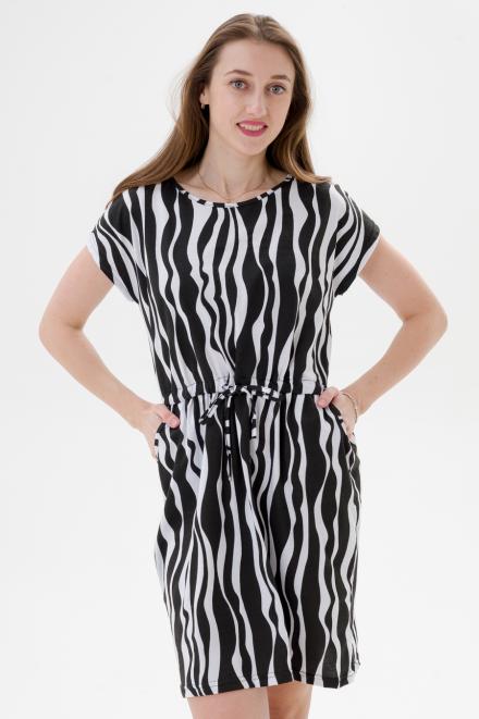 Платье женское домашнее из кулирки Лана зебра Платье женское домашнее из кулирки Лана зебра