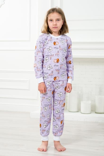 Пижама детская из джемпера и брюк из кулирки Фламинго Пижама детская из джемпера и брюк из кулирки Фламинго