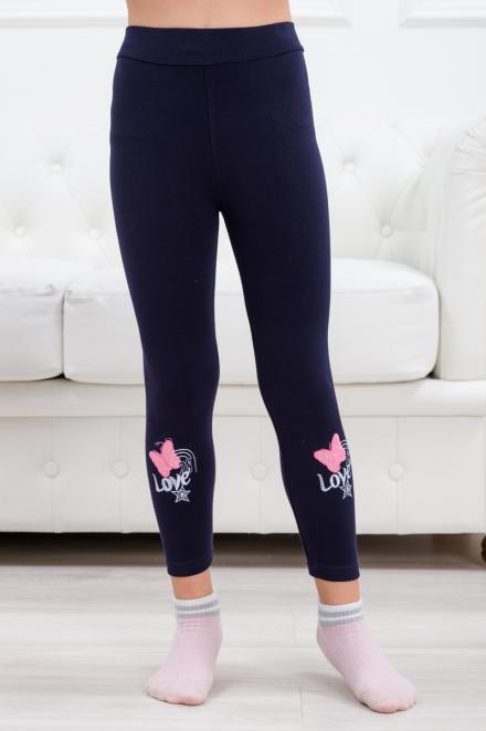 Легинсы детские из бамбука Love на темно-синем