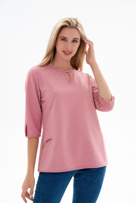 Кофта женская из футера Анфиса розовый меланж Кофта женская из футера Анфиса розовый меланж