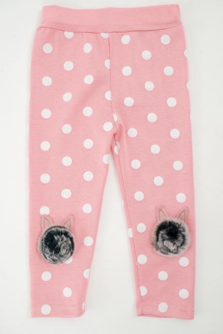Легинсы детские из бамбука горох на светло розовом