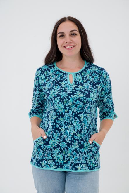 Кофта женская из милано Анфиса ментоловый узор Кофта женская из милано Анфиса ментоловый узор