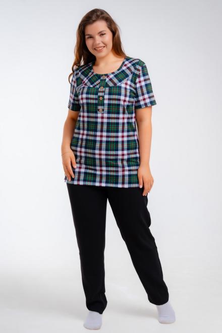 Туника женская из кулирки Наина зелёный меланж Туника женская из кулирки Наина зелёный меланж