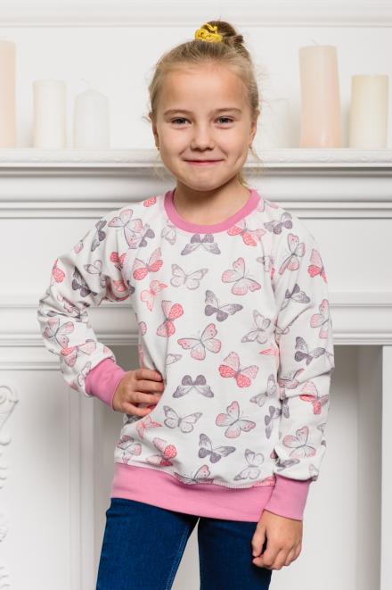 Свитшот детский из футера  с начесом Гермиона бабочки