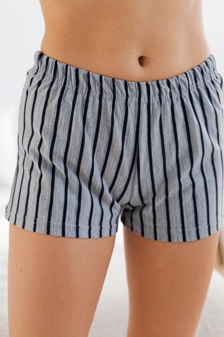 Шорты подростковые из вискозы Полоса серый, черный