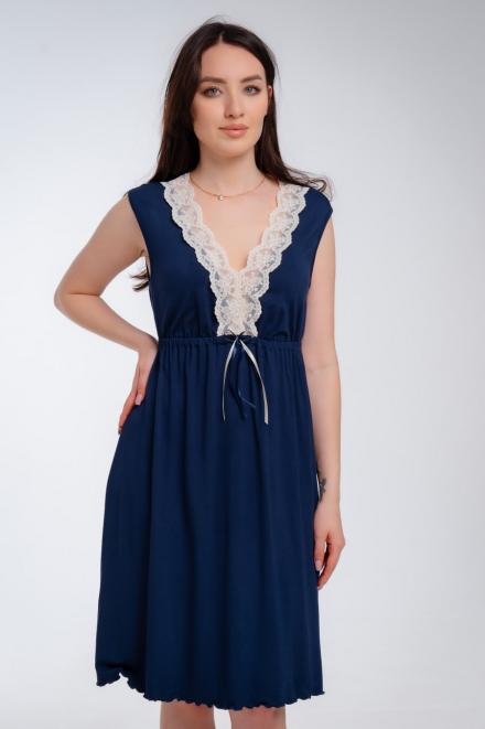 Ночная сорочка из вискозы тёмно-синий