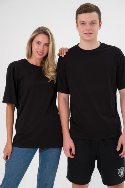 Футболка Движение женская из кулирки оверсайз черный Футболка Движение женская из кулирки оверсайз черный