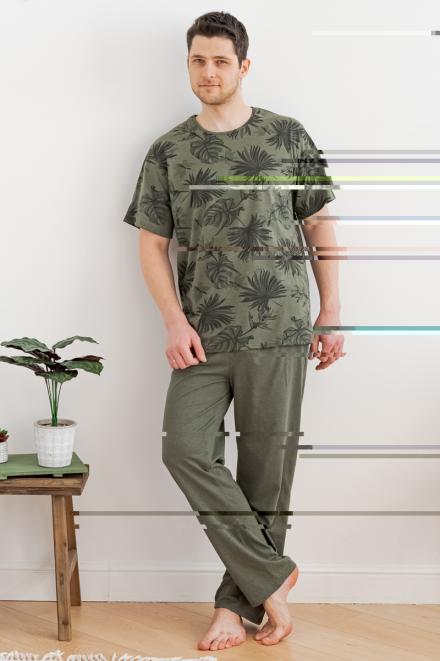 Пижама мужская из кулирки Сэм хаки