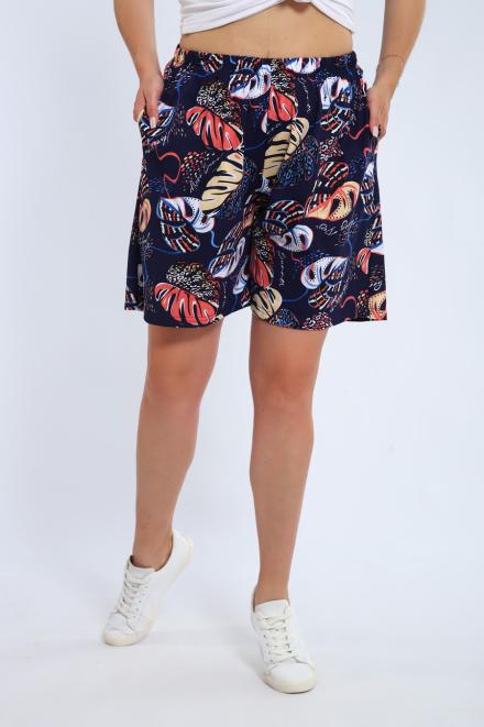 Шорты женские из кулирки Цветник  папоротник