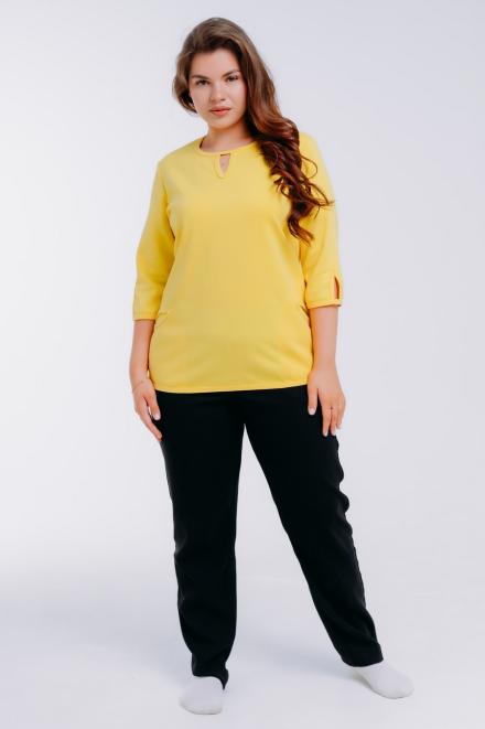 Кофта женская из коттон фита Анфиса жёлтый