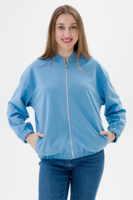 Бомбер из коттон фита небесный