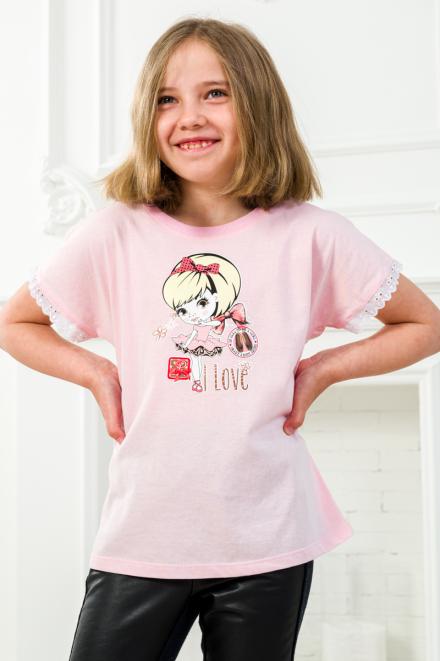 Футболка детская из кулирки Элис 3 розовый