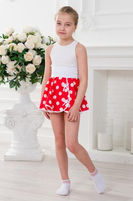 Юбка детская из бязи 2362 красный
