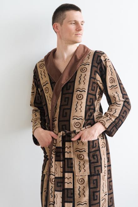 Халат мужской из махры Артур коричневый