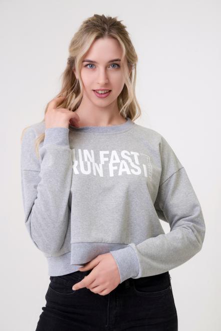 Толстовка женская из футера Молодежная серый меланж Толстовка женская из футера Молодежная серый меланж