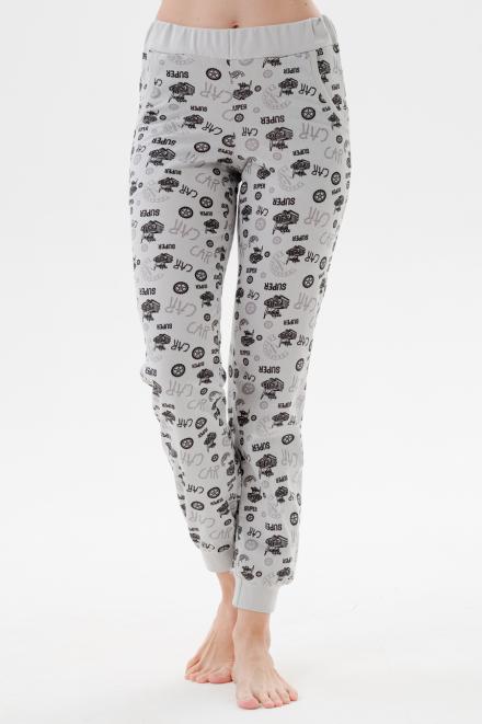 Брюки женские из кулирки на манжете серый