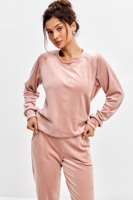 Костюм женский из свитшота и брюк из стрейч велюра Люкс пыльная роза Костюм женский из свитшота и брюк из стрейч велюра Люкс пыльная роза