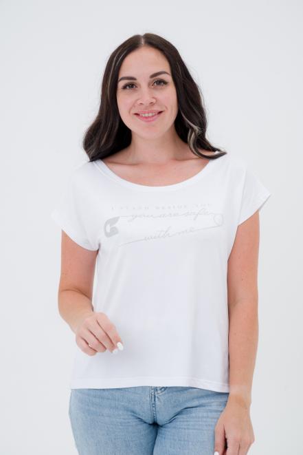 Футболка женская из вискозы Лирика белый You are safe Футболка женская из вискозы Лирика белый You are safe