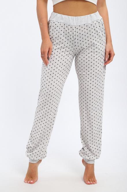 Брюки женские из кулирки на манжете звезды на мел.серый