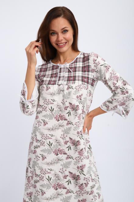 Ночная сорочка женская из футера Эмма укроп макси Ночная сорочка женская из футера Эмма укроп макси