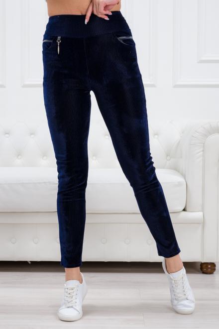 Брюки женские из вельвета темно-синий