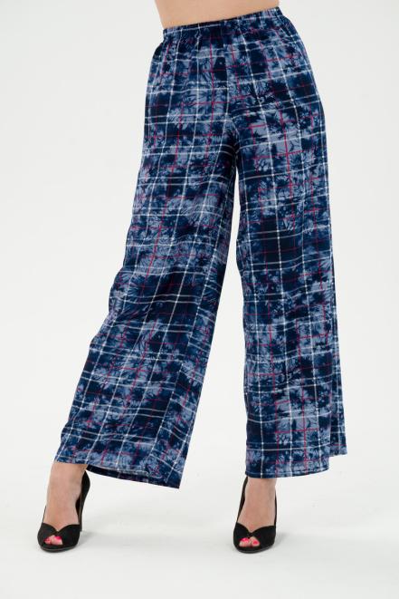 Брюки палаццо из штапеля Диана синяя клетка макс