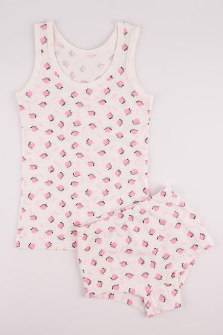 Комплект детский из трусов и майки из кулирки с лайкрой экрю