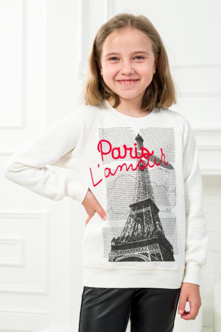 Свитшот детский из капитония айвори Париж