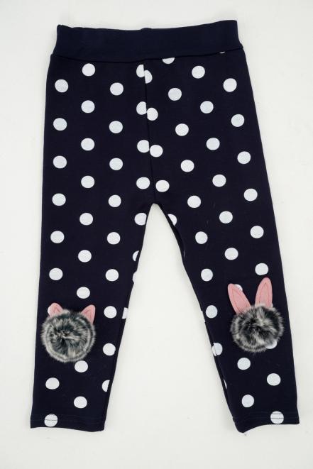 Легинсы детские из бамбука горох на темно-синем