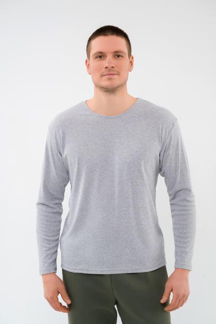 Лонгслив мужской из рибаны Серый меланж макси