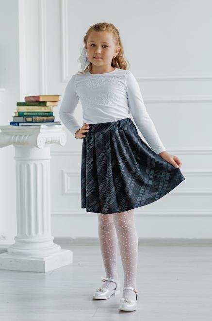 Юбка детская школьная из милано серая в клетку Dress Code Юбка детская школьная из милано серая в клетку Dress Code