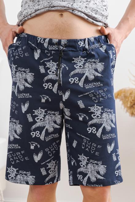 Бриджи мужские из кулирки Пальмы темно-синий