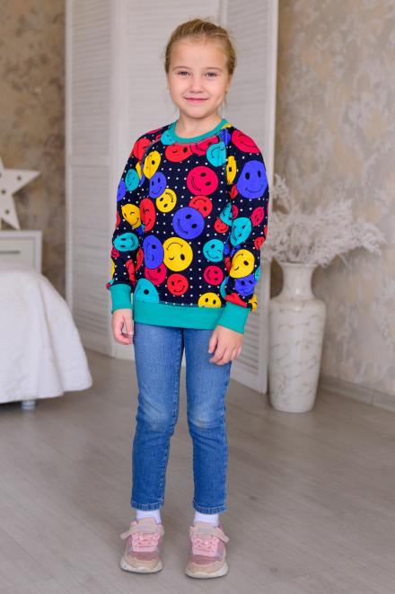 Свитшот детский из интерлока Гейм темно-синий