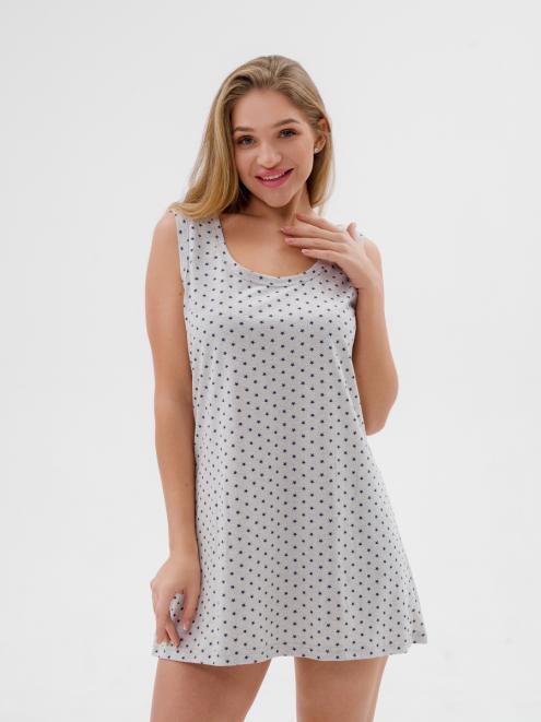 Ночная сорочка женская из кулирки Машенька серый меланж Ночная сорочка женская из кулирки Машенька серый меланж