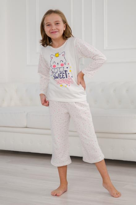 Пижама детская из футера Кисонька звездный