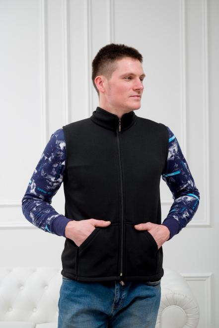 Жилет мужской из футера черный