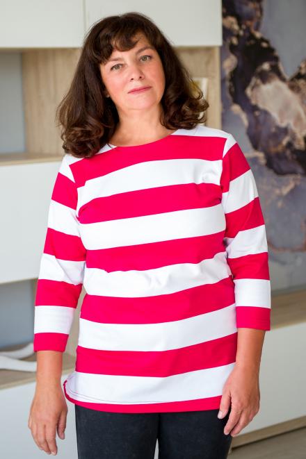 Туника из интерлока Тереза красный, белый