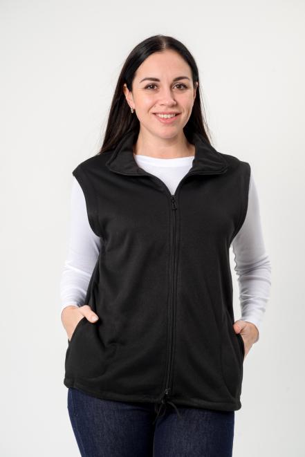 Жилет женский из флиса Чёрный макси Жилет женский из флиса Чёрный макси